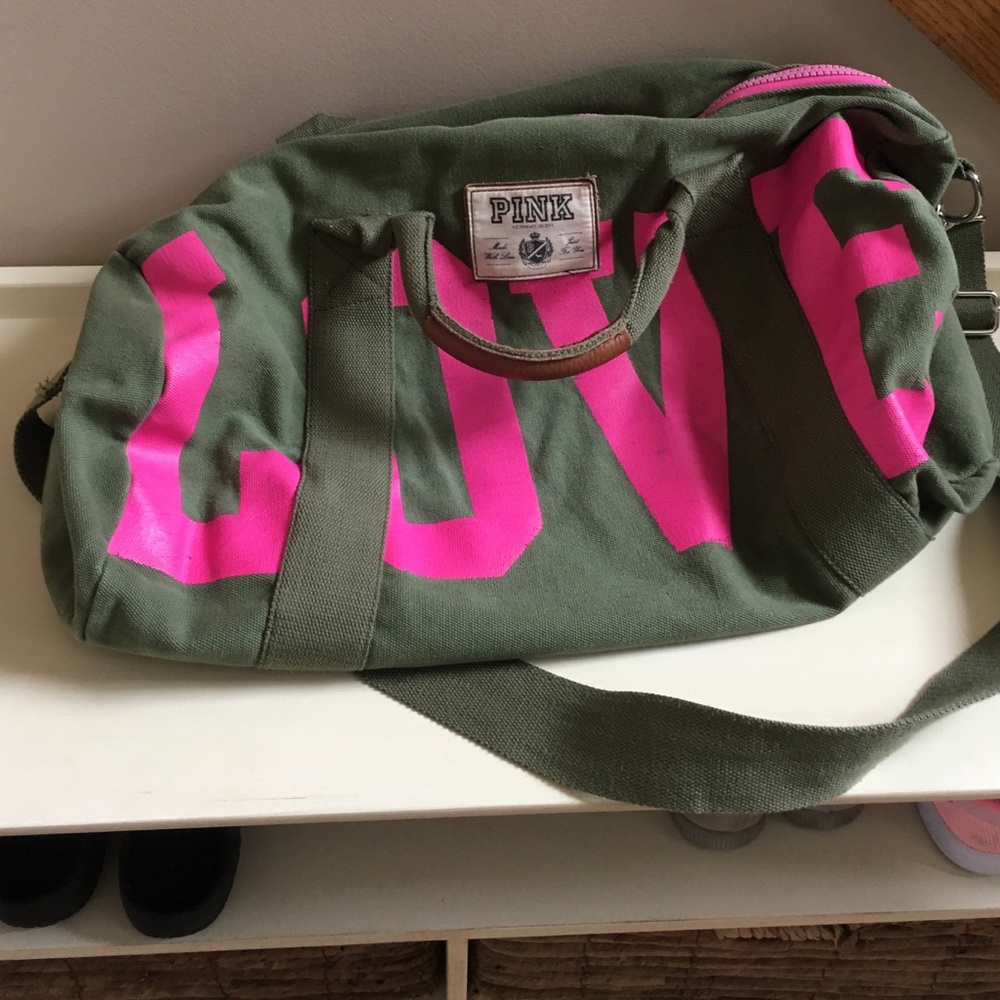 Victoria’s Secret Pink duffel bag.